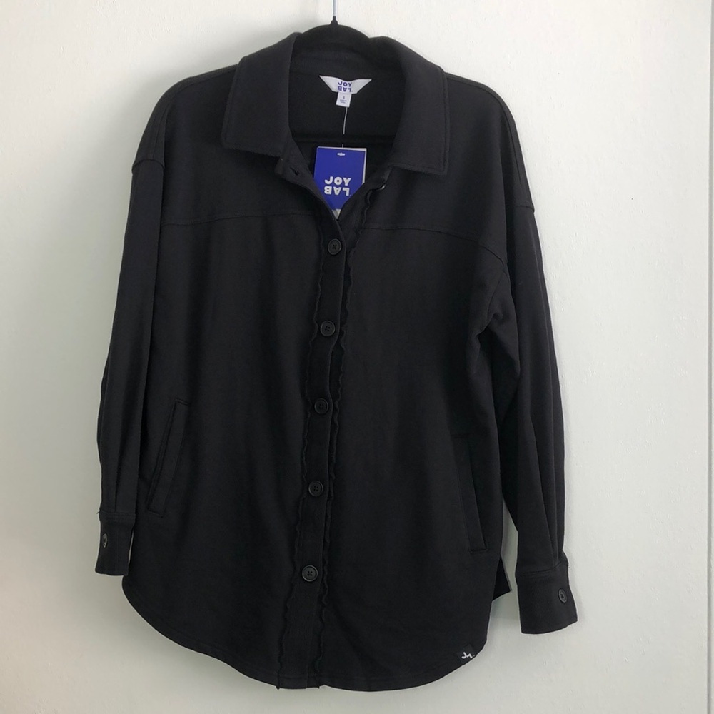 NWT Joy Lab Womens Jacket Size Small Black Button Up Sweater Timeless Loose Fit